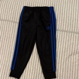 adidas Black Jogger Pants with Blue Three-Stripes